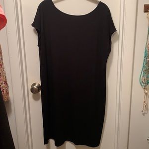 Eileen Fisher Black Cap Sleeve Dress - L